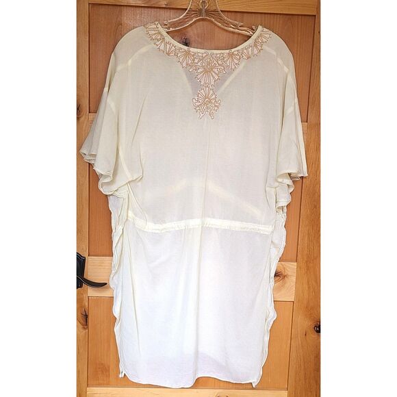 Free People Pastel Yellow Tunic Top Swim Cover Up Sz 10 MEDIUM Boho Festival M - Picture 2 of 7